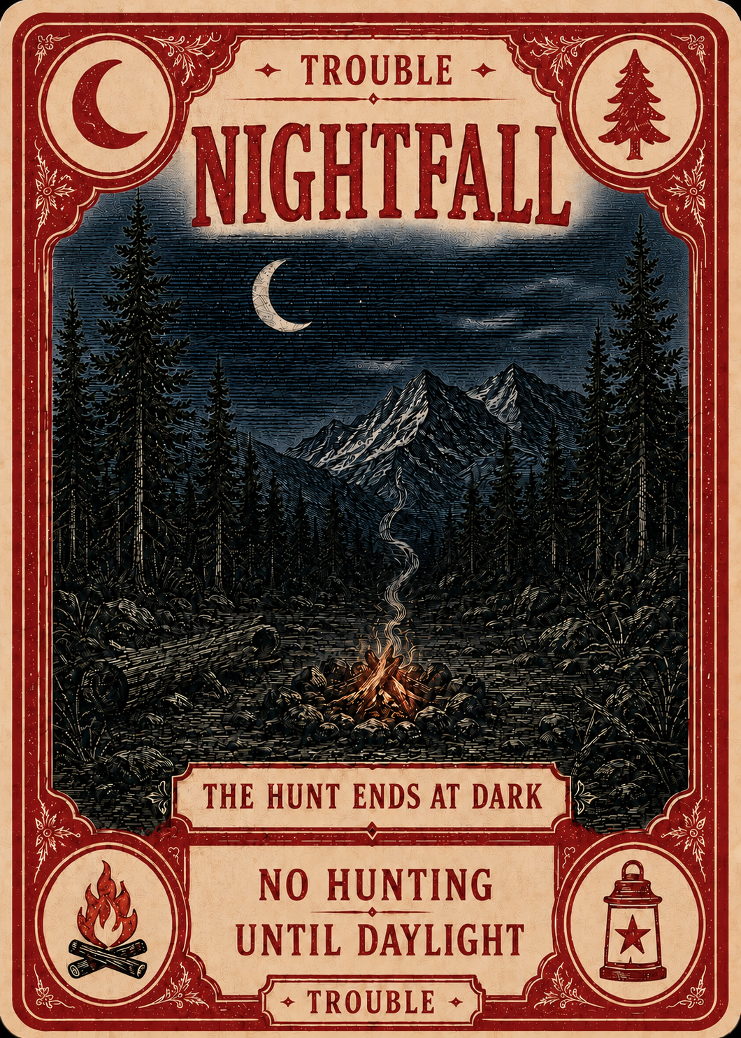 Nightfall trouble card, hunting hazard